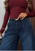 Spodnie jeansowe wide leg Quiet Tones ciemnoniebieskie