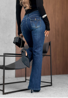 Spodnie jeansowe dzwony Foggy Day granatowe