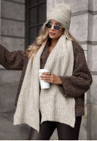 Czapka z wełną merino Snowfall Charm beżowa