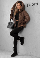 Pikowana kurtka z kapturem Autumn Edge czarna