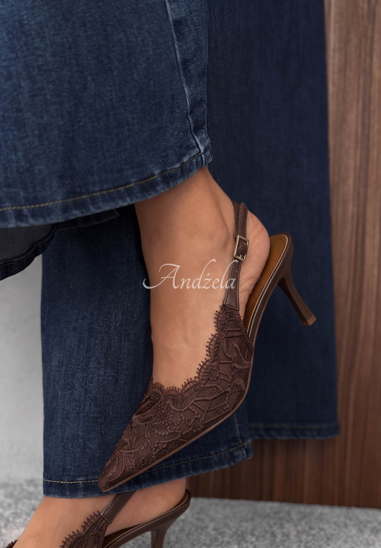 Hidden Charm Chocolate Lace High Heels
