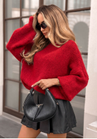 Sweter oversize Amari czerwony
