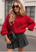 Sweter oversize Amari czerwony