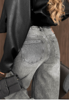 Spodnie jeansowe wide leg Daily Denim szare