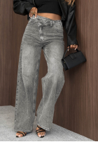 Spodnie jeansowe wide leg Daily Denim szare