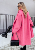 Długi Coat z imitacji kożucha Arctic in pink