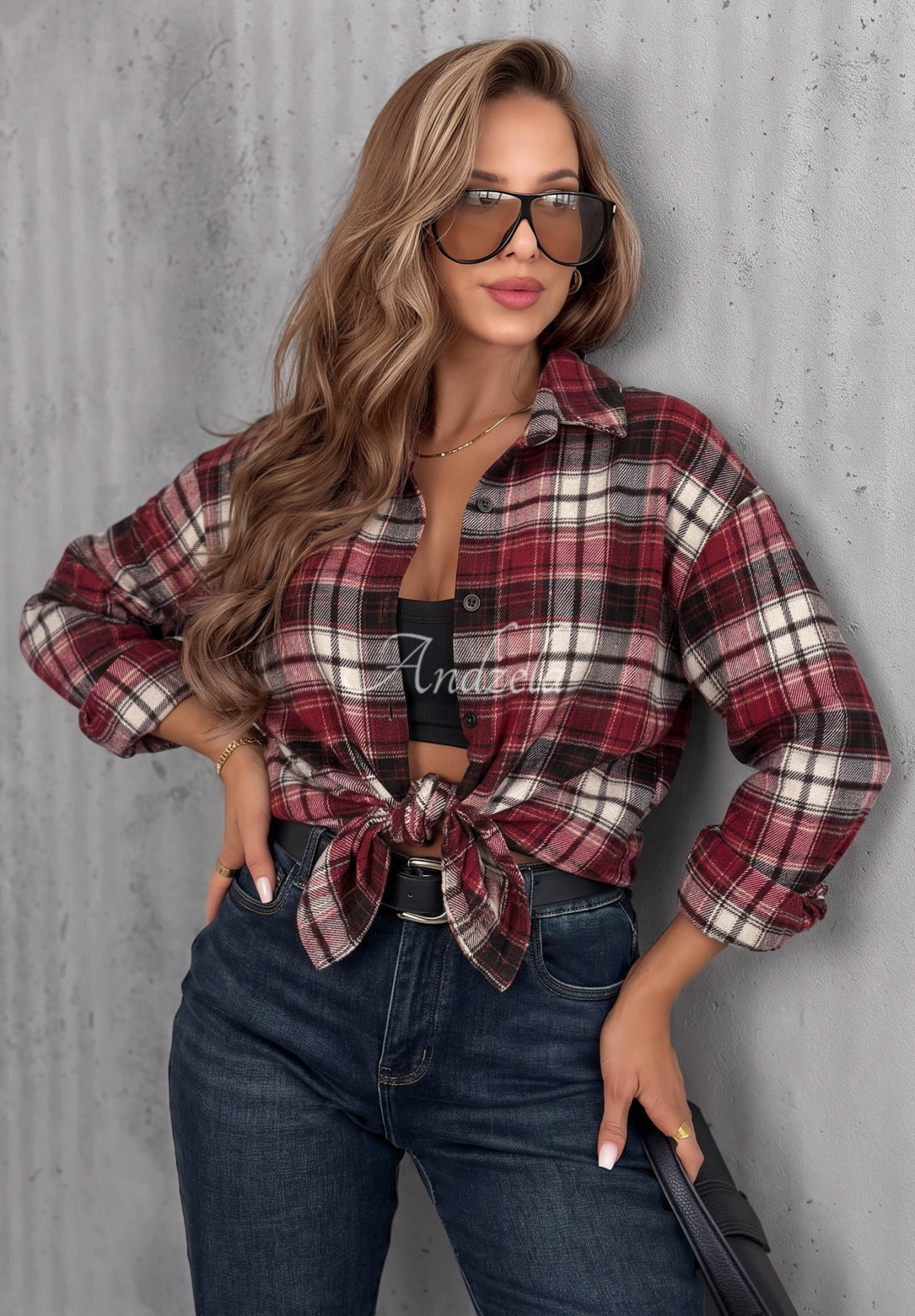 Warm Mood White and Red Checkered Cotton Shirt