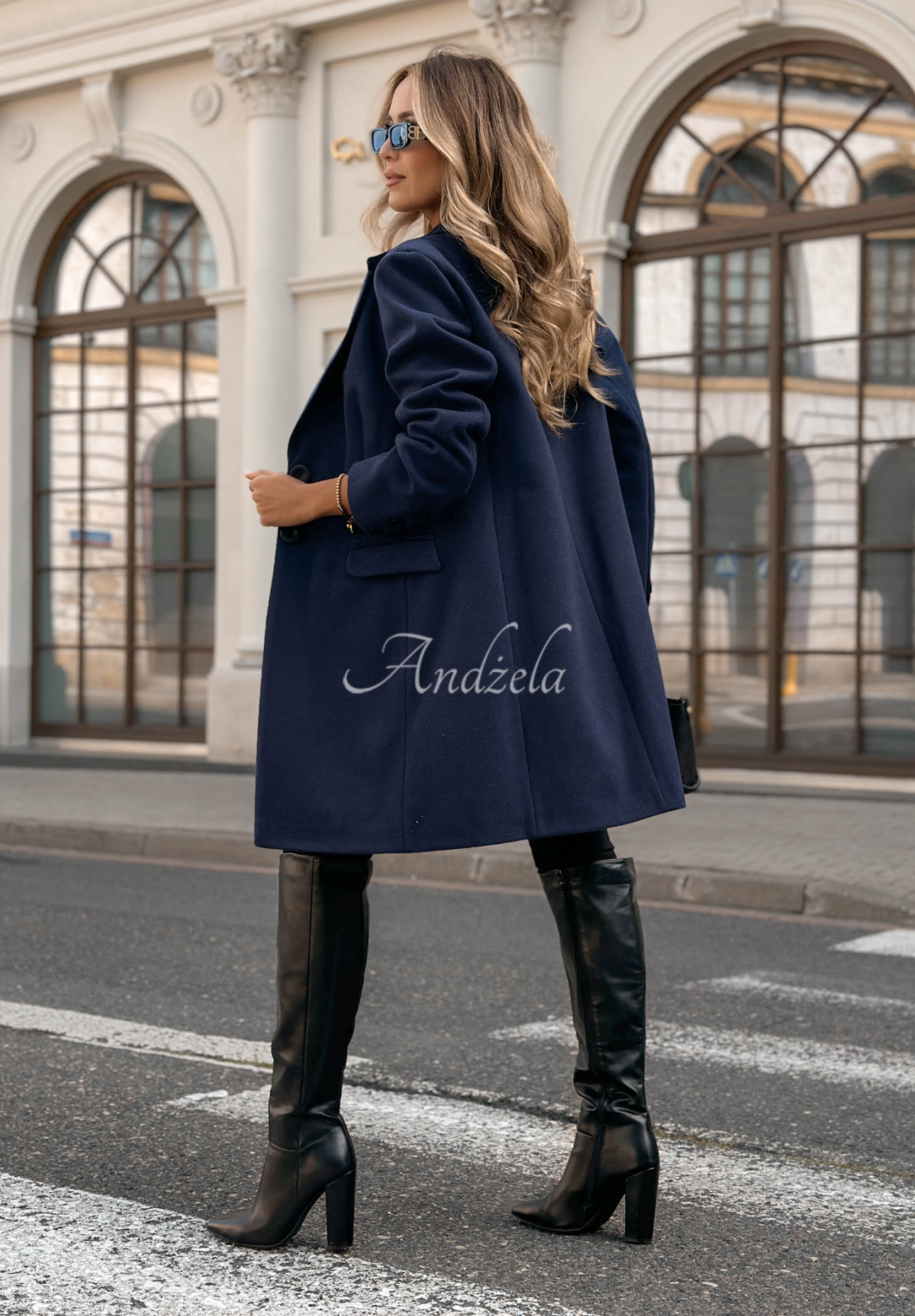 Next Chapter Long Wool Coat, Navy Blue