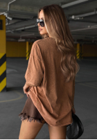 T-shirt z nadrukiem Ciao Beli camelowy