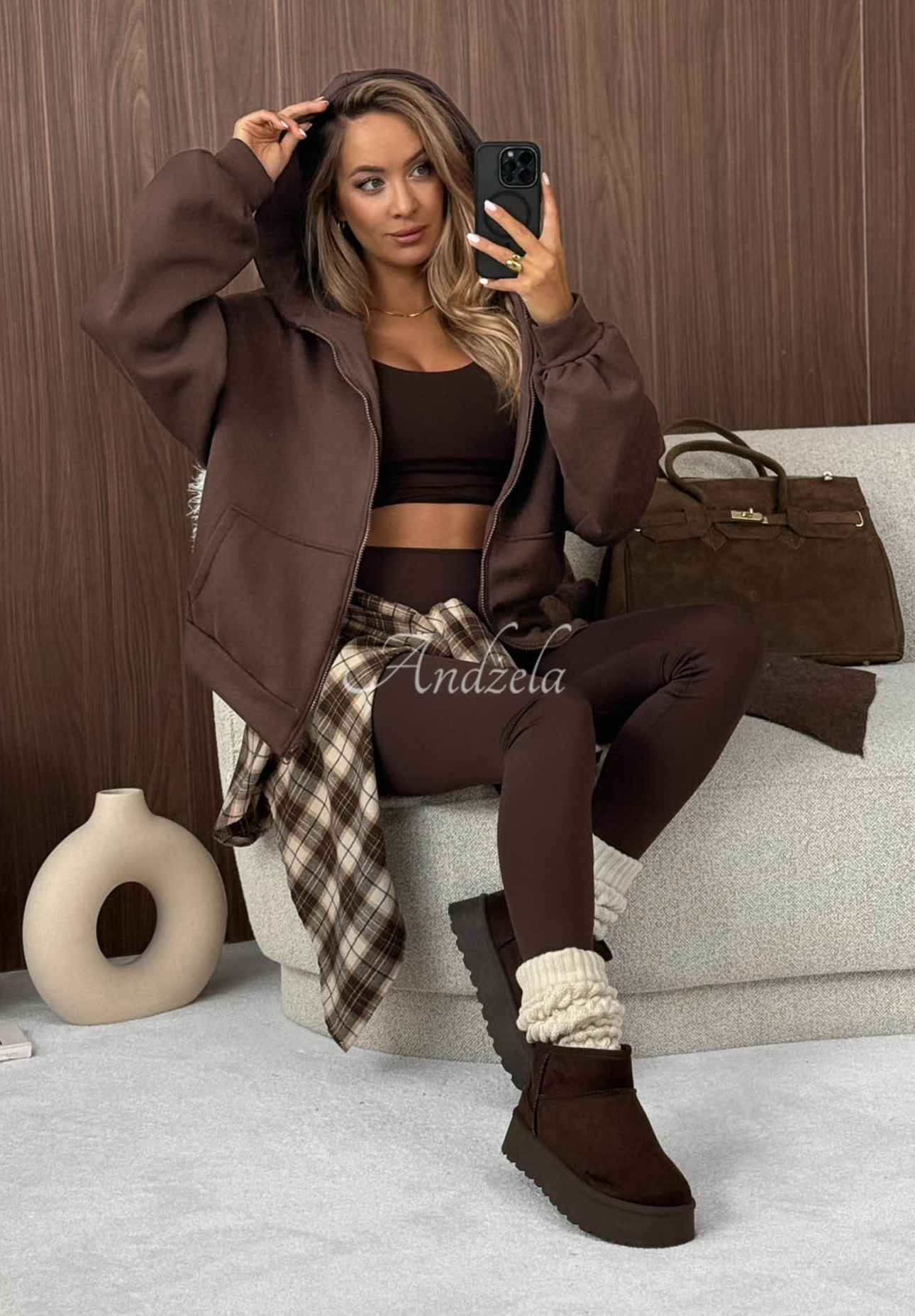 Oversize Don't Tell chocolate hoodie