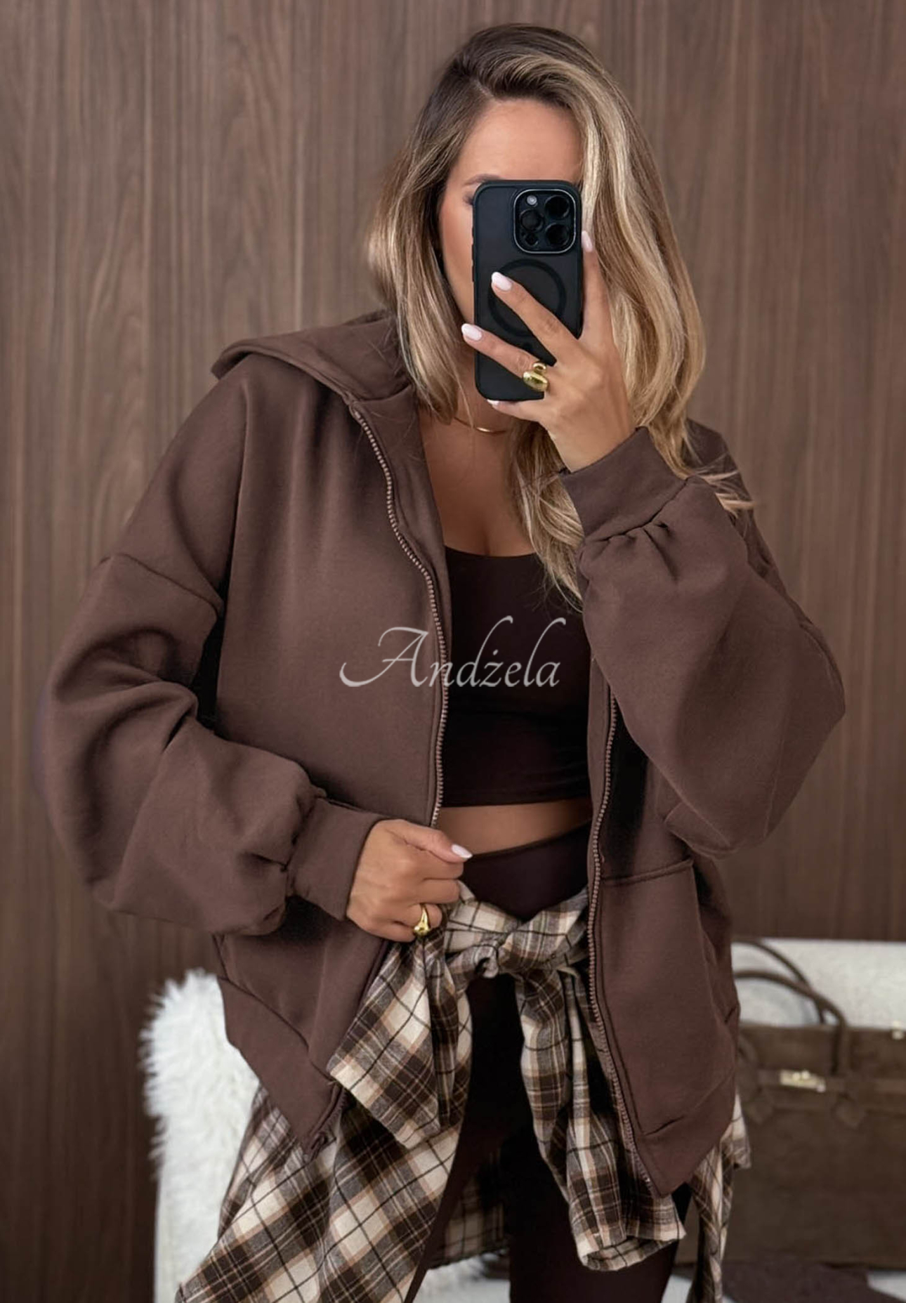 Oversize Don't Tell chocolate hoodie