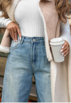 Spodnie jeansowe mom fit Cloudy Sunday jasnoniebieskie