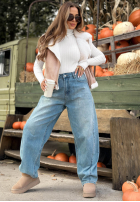 Spodnie jeansowe mom fit Cloudy Sunday jasnoniebieskie