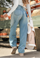 Spodnie jeansowe mom fit Cloudy Sunday jasnoniebieskie