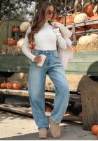 Spodnie jeansowe mom fit Cloudy Sunday jasnoniebieskie