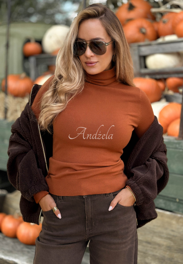 Solange Fitted Red Turtleneck Sweater
