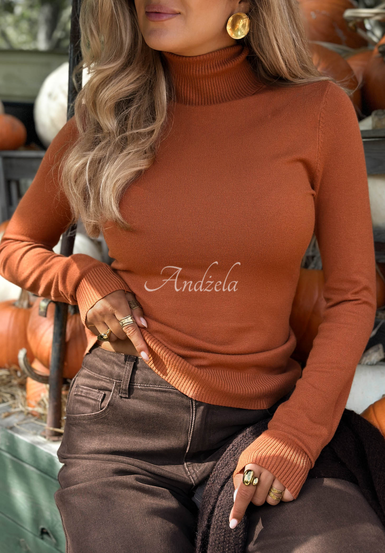 Solange Fitted Red Turtleneck Sweater