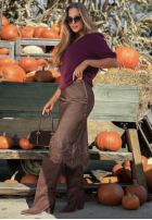 Spódnica maxi z koronką Subtle Lace czekoladowa