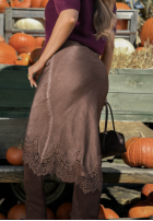 Spódnica maxi z koronką Subtle Lace czekoladowa