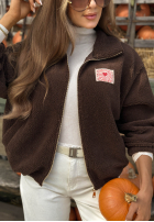 Bluza kożuszek sherpa Fallen Rose czekoladowa