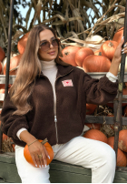 Bluza kożuszek sherpa Fallen Rose czekoladowa