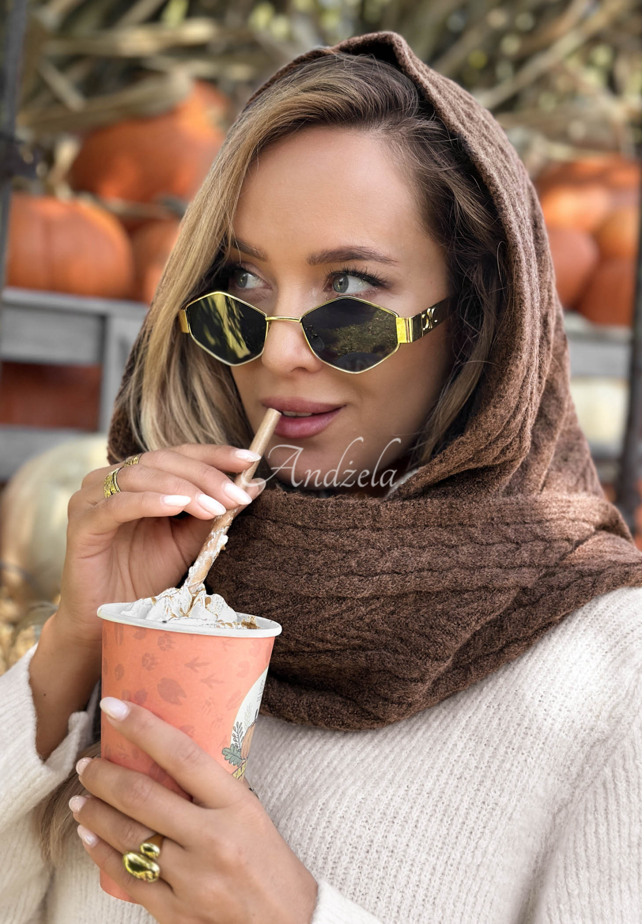Cloudy Skies Chocolate-Colored Braided Wool Scarf