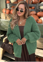 Moherowy kardigan oversize bez zapięcia Cozy Latte brązowy