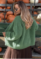 Moherowy kardigan oversize bez zapięcia Cozy Latte brązowy