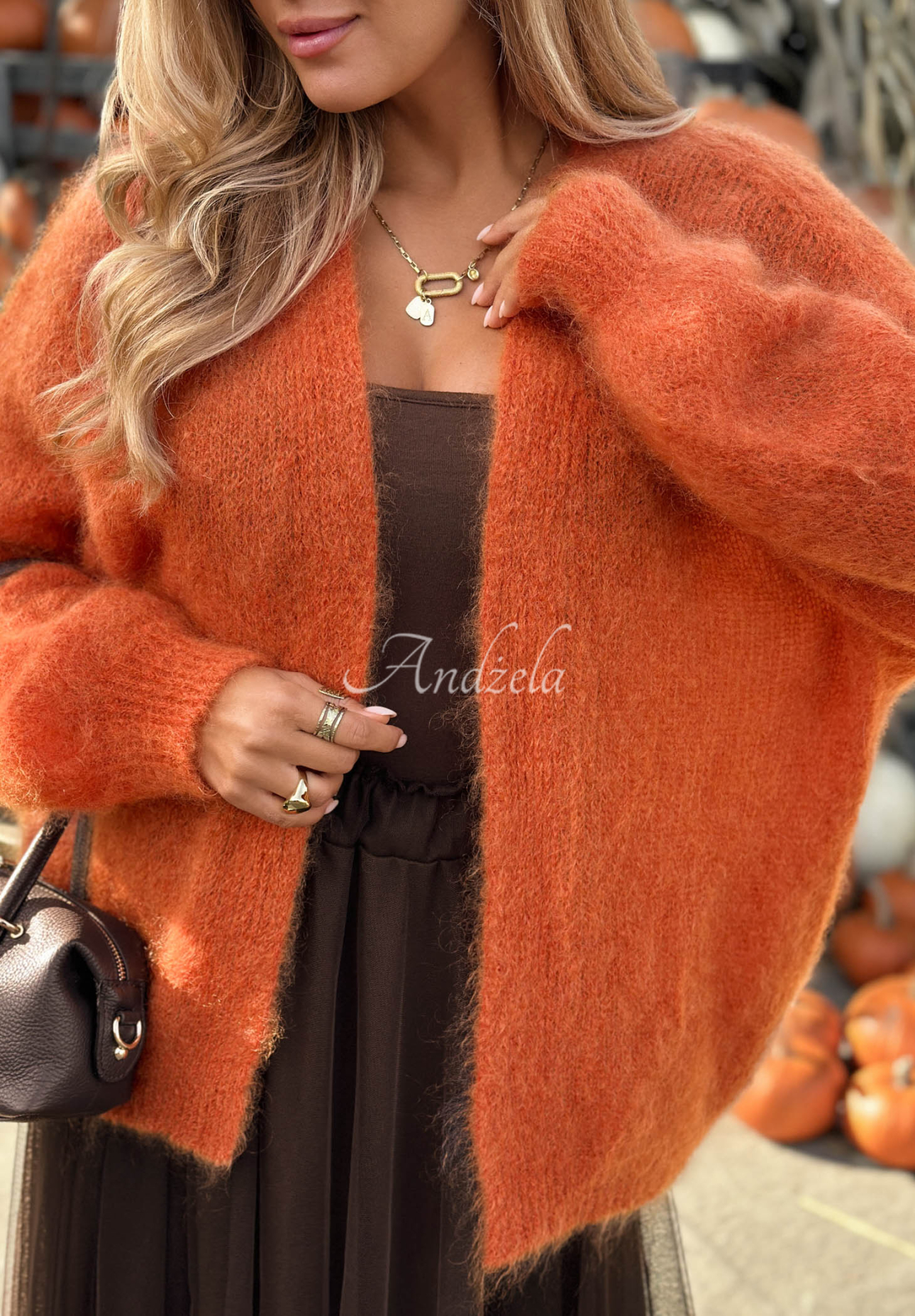Cozy Latte Red Oversized Open-Front Cashmere Cardigan