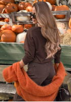 Bluzka longsleeve z nadrukiem w kwiaty Autumn Sweetie jagodowa