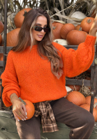 Miękki sweter oversize Cloud Babe pomarańczowy