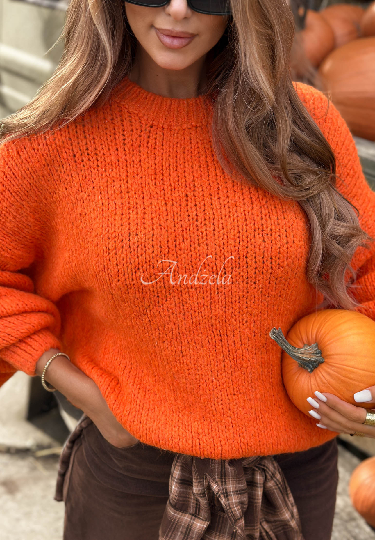 Soft, oversized sweater with wool and viscose from Cloud Babe, orange