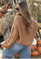 Ozdobnie pleciony sweter Winter Diary ecru