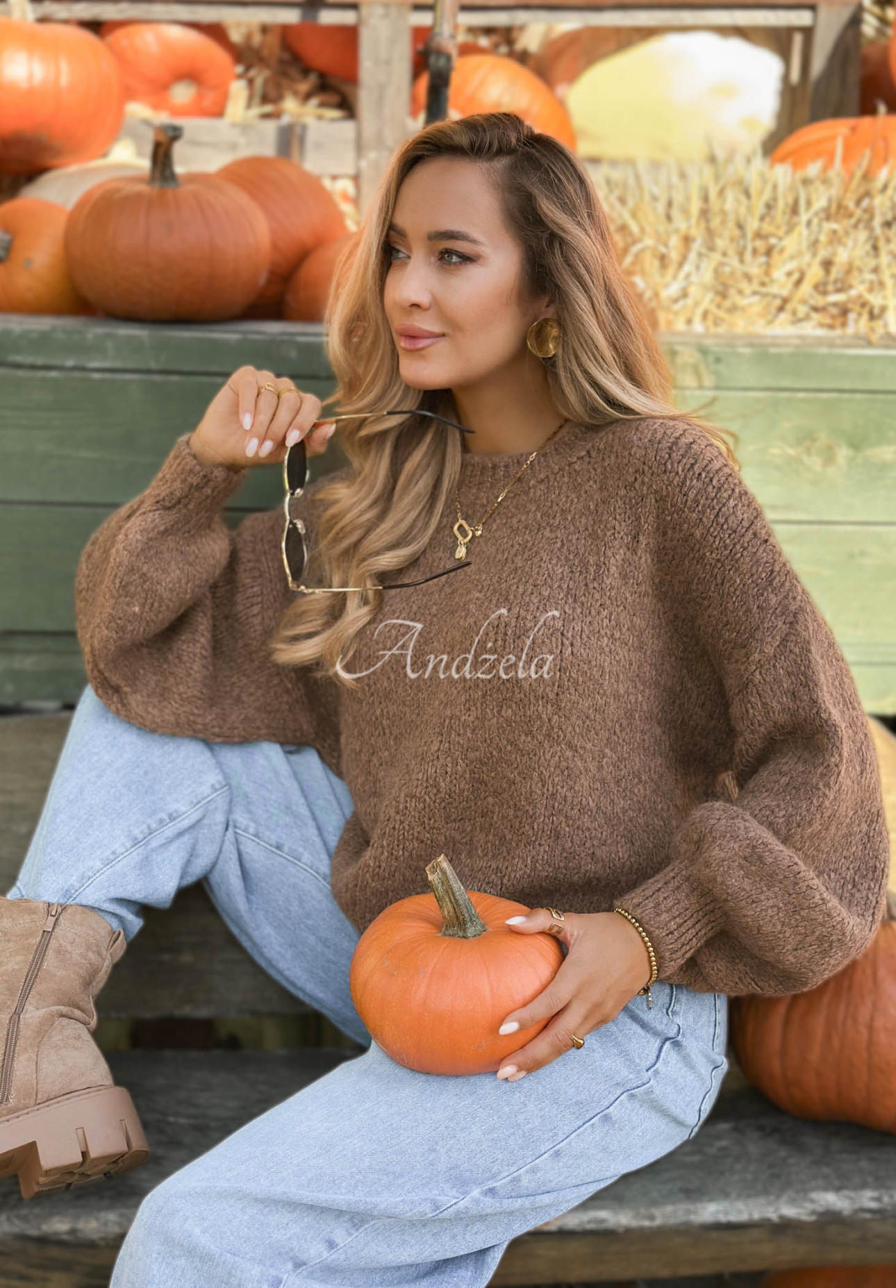 Maybe Never Puff-Sleeve Sweater in Mocha