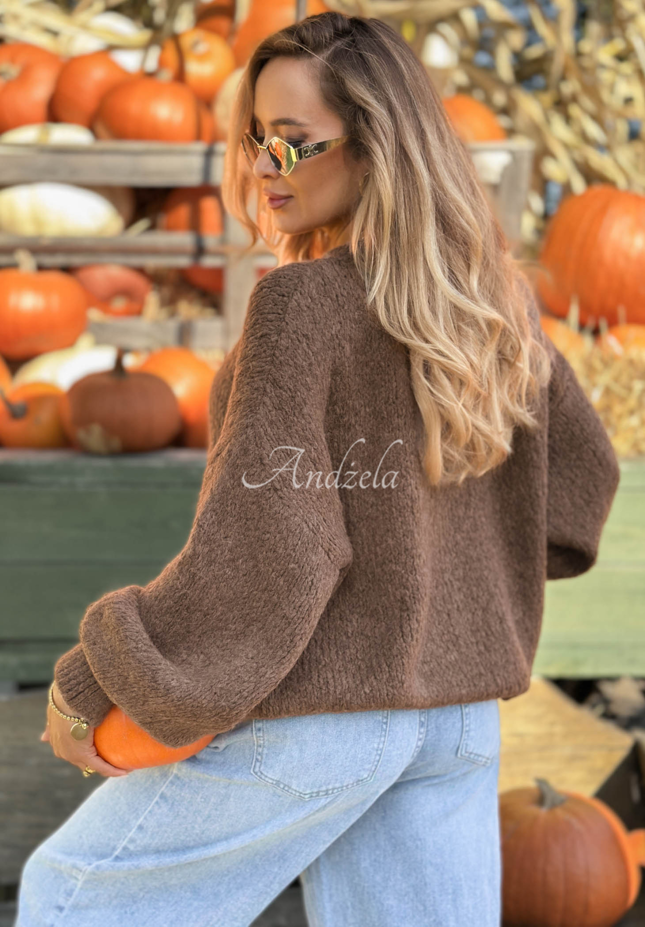 Maybe Never Puff-Sleeve Sweater in Mocha