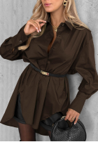 Asymetryczna koszula z kołnierzem Soft Darling khaki