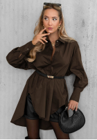 Asymetryczna koszula z kołnierzem Soft Darling khaki