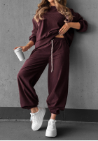 Sztruksowy komplet dresowy z wiskozy Endless Comfort jagodowy