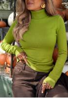 Dopasowany sweter z golfem Solange oliwkowy