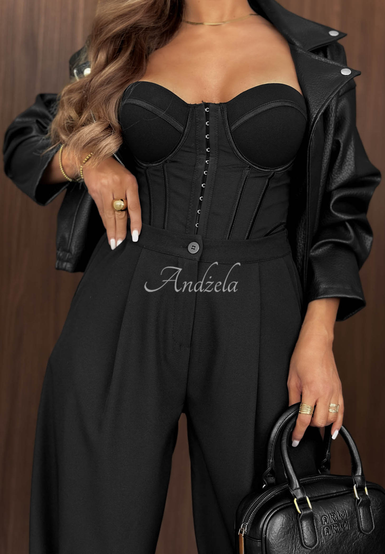Warm Whispers Black Cotton Jogger Pants with an Elastic Waistband