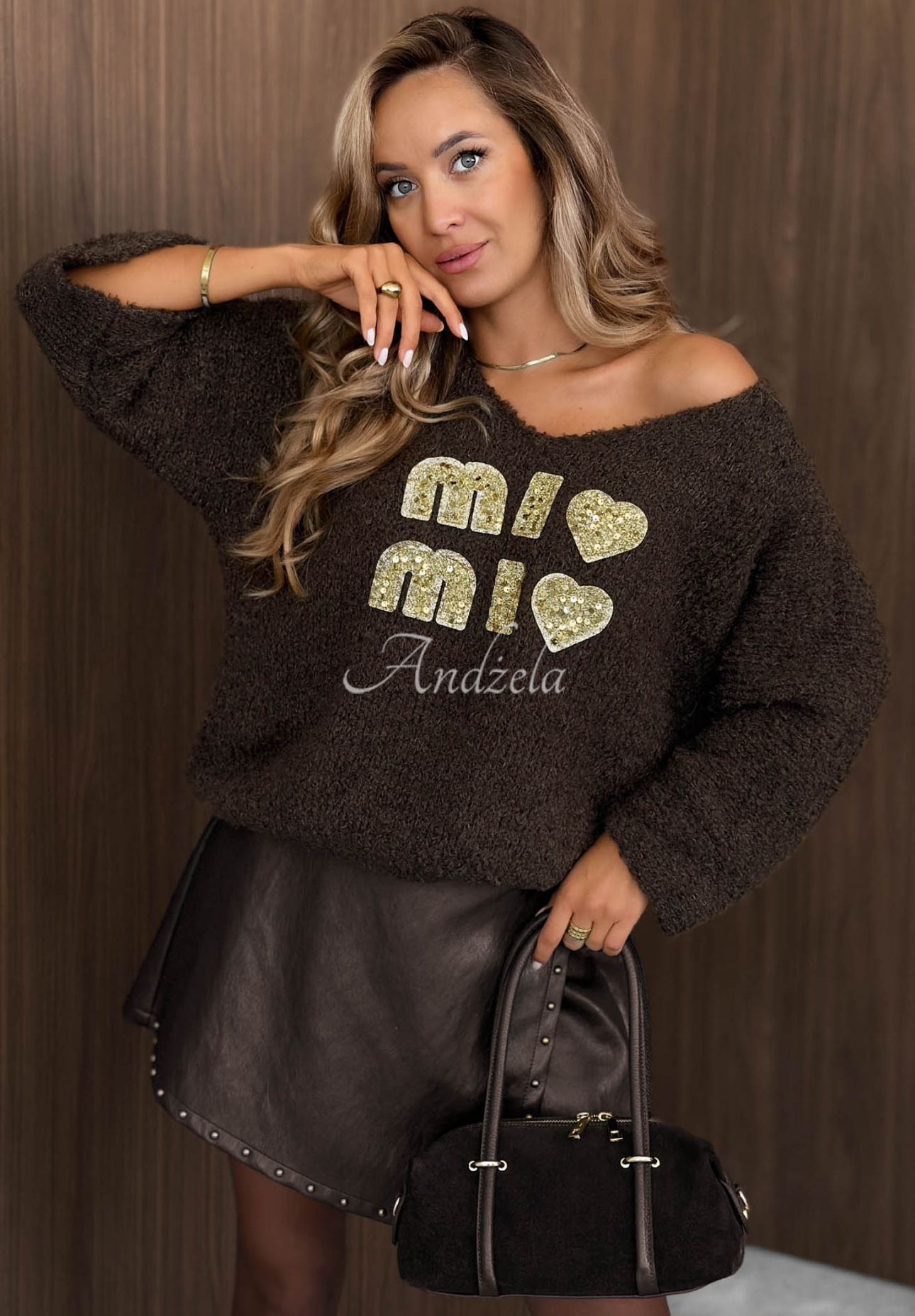 Soft Mi Mio Sweater in Chocolate, Made with Mohair and Wool