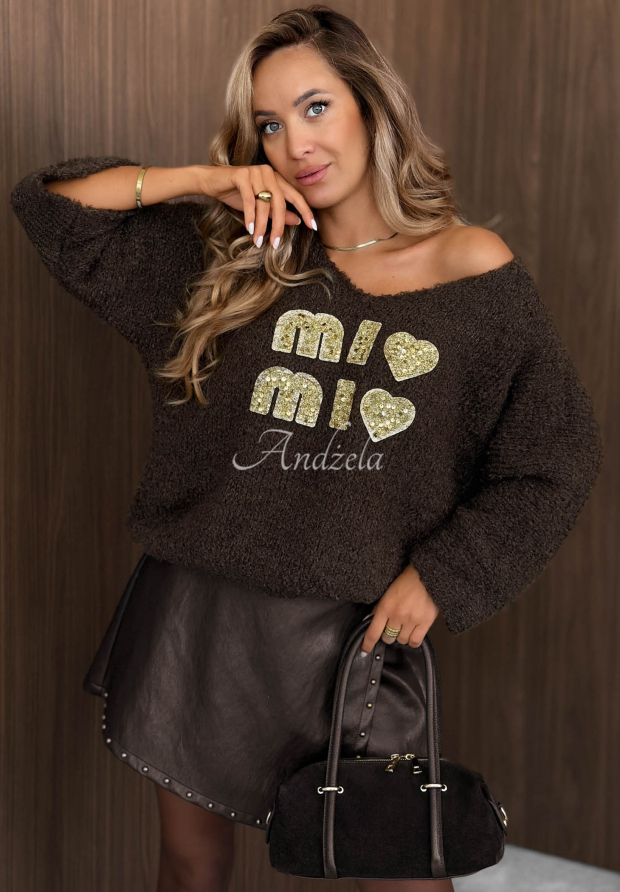 Soft Mi Mio Sweater in Chocolate, Made with Mohair and Wool