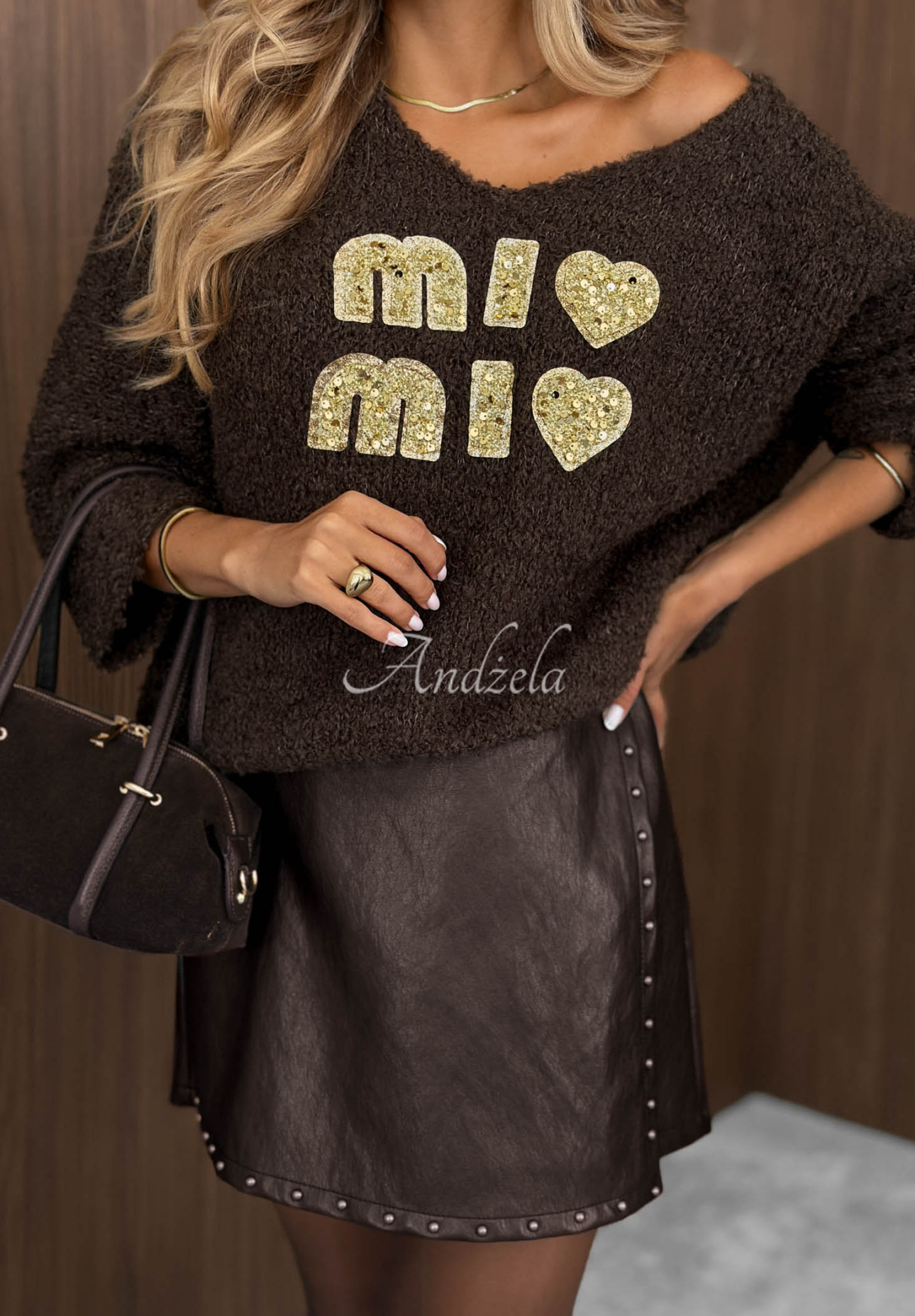 Soft Mi Mio Sweater in Chocolate, Made with Mohair and Wool