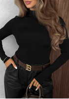 Bluzka longsleeve z półgolfem Femme Desire czekoladowa