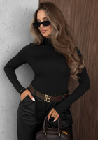 Bluzka longsleeve z półgolfem Femme Desire czekoladowa