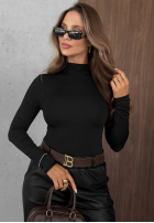 Bluzka longsleeve z półgolfem Femme Desire czekoladowa