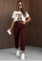 T-shirt z nadrukiem Wander Bear ecru