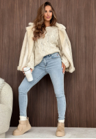 Spodnie jeansowe skinny push up Latte Break jasnoniebieskie