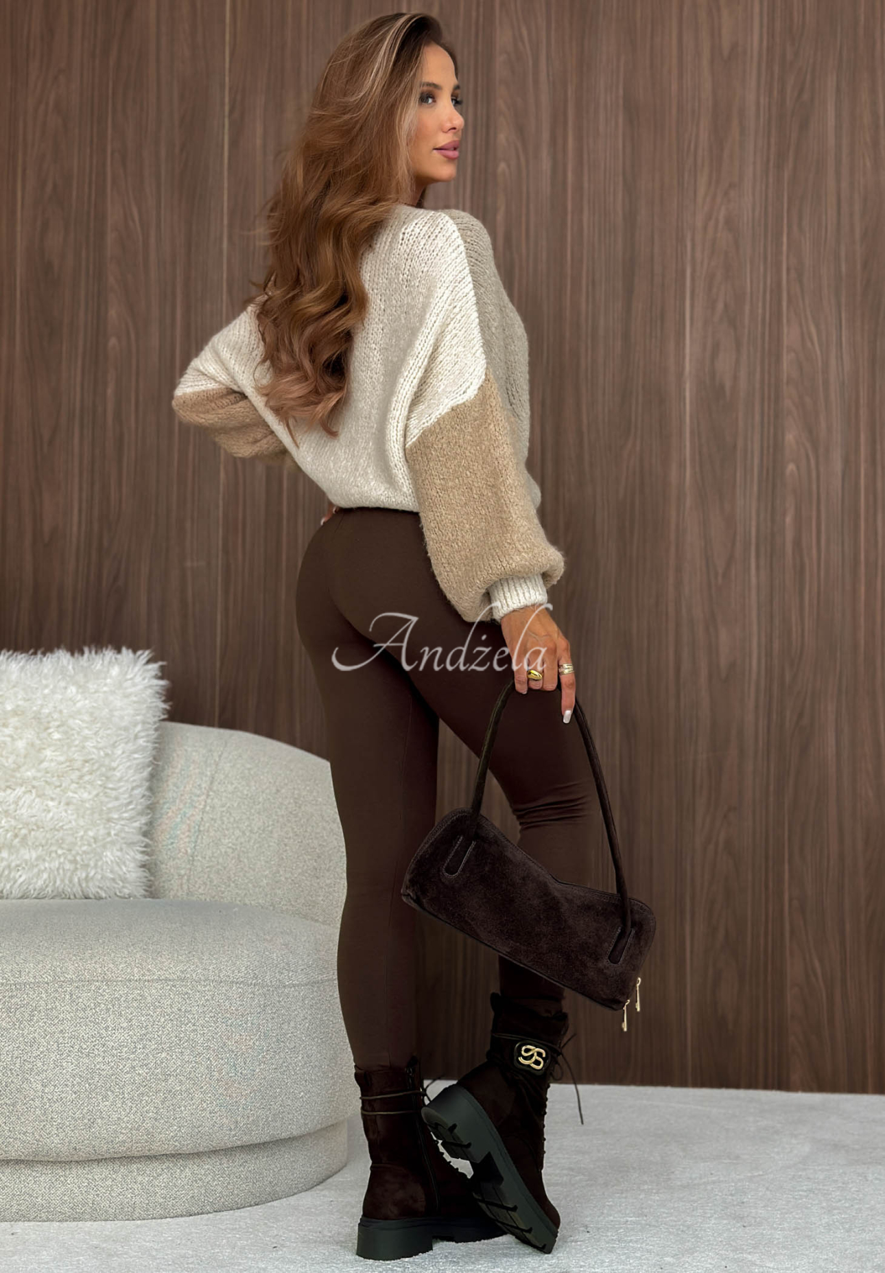 Lucky Girl Chocolate-Colored Insulated Cotton Leggings