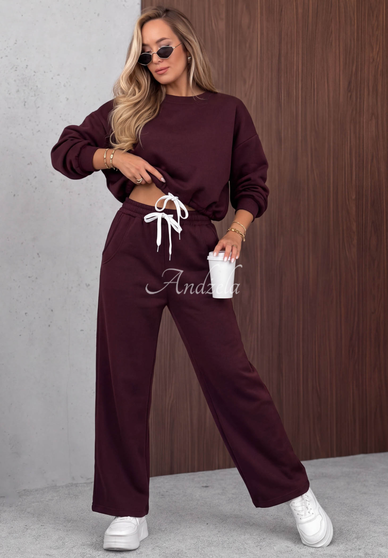 Wiskozowy komplet dresowy Berry Cute jagodowy